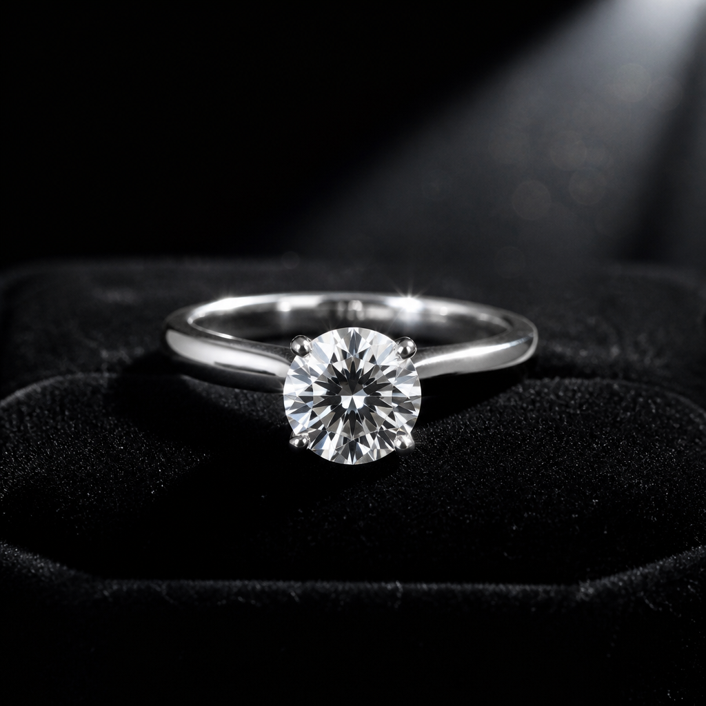Solitär-Diamantring in Platin-Fassung